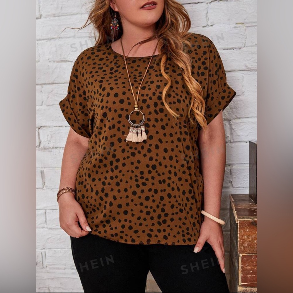 🔥Dolman sleeve leopard print blouse